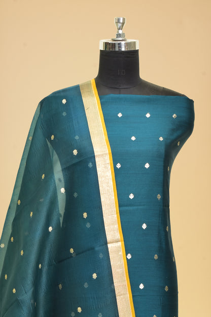 Handwoven Silk Kadwa Booti Suit