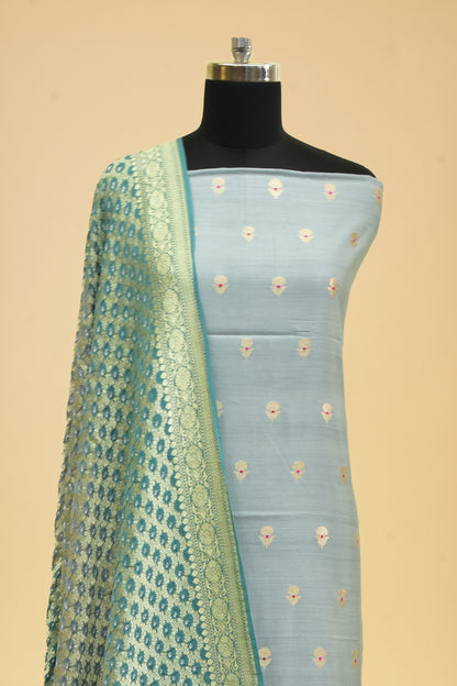 Handwoven Katan Silk Kadwa Suit