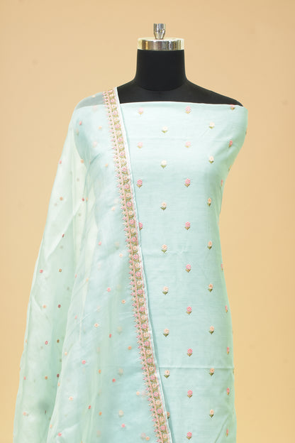 Embroidered Chanderi Cotton Suit