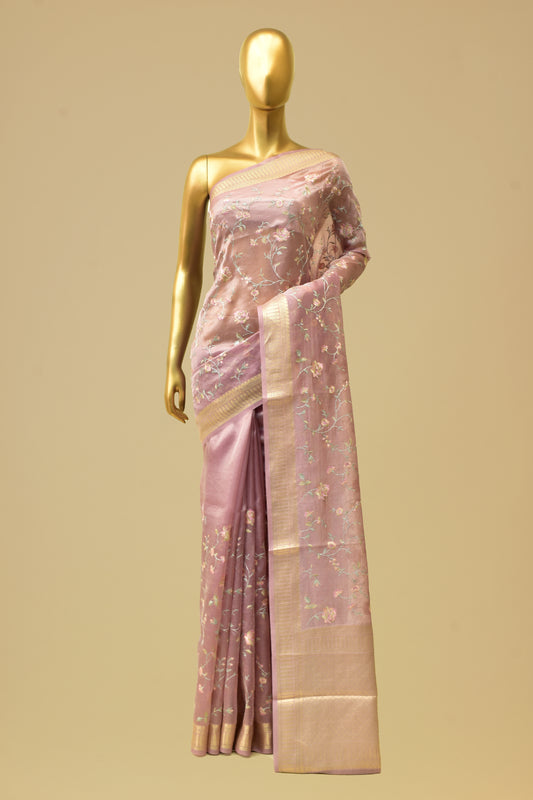 Handwoven Tissue Embroidery Saree