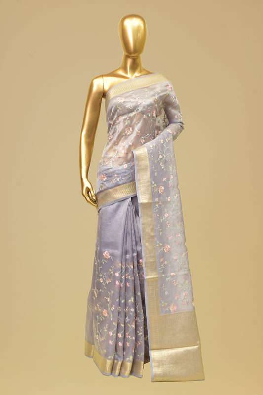 Handwoven Tissue Embroidery Saree
