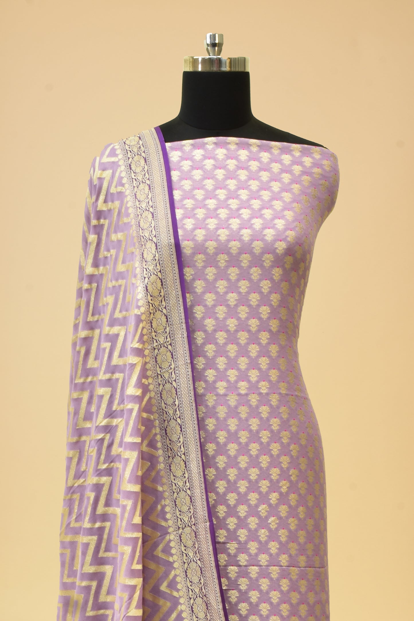 Handwoven Chiffon Silk Cutwork Suit