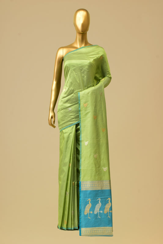 Handwoven Silk Kadwa Booti Saree