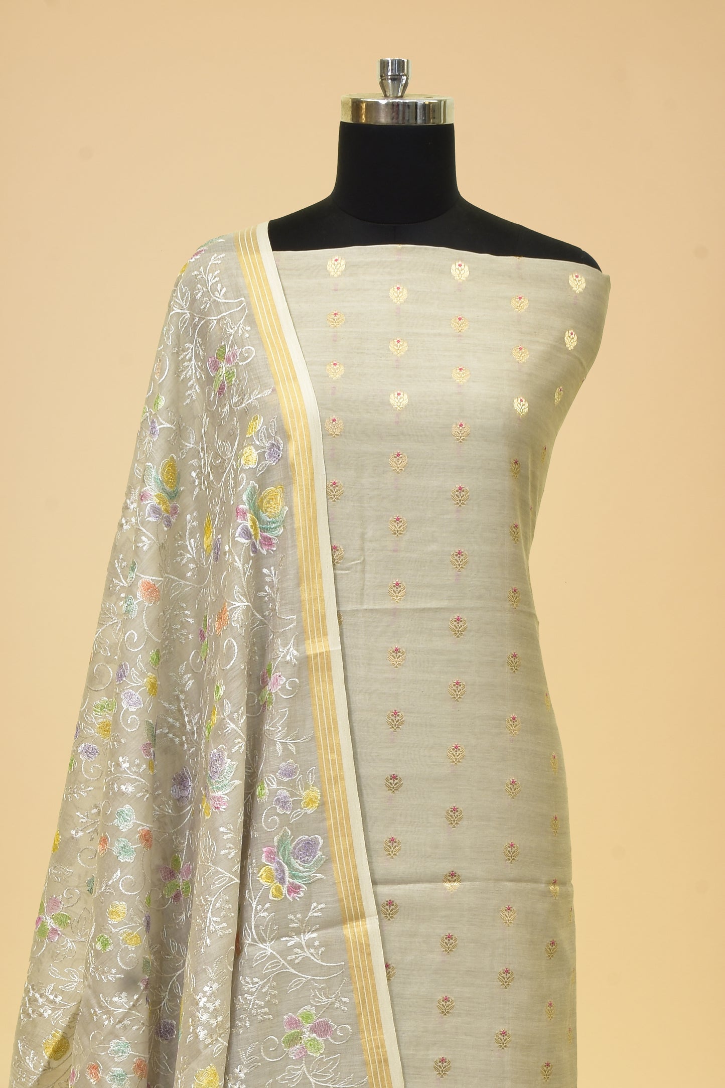 Handwoven Cotton Cutwork Suit