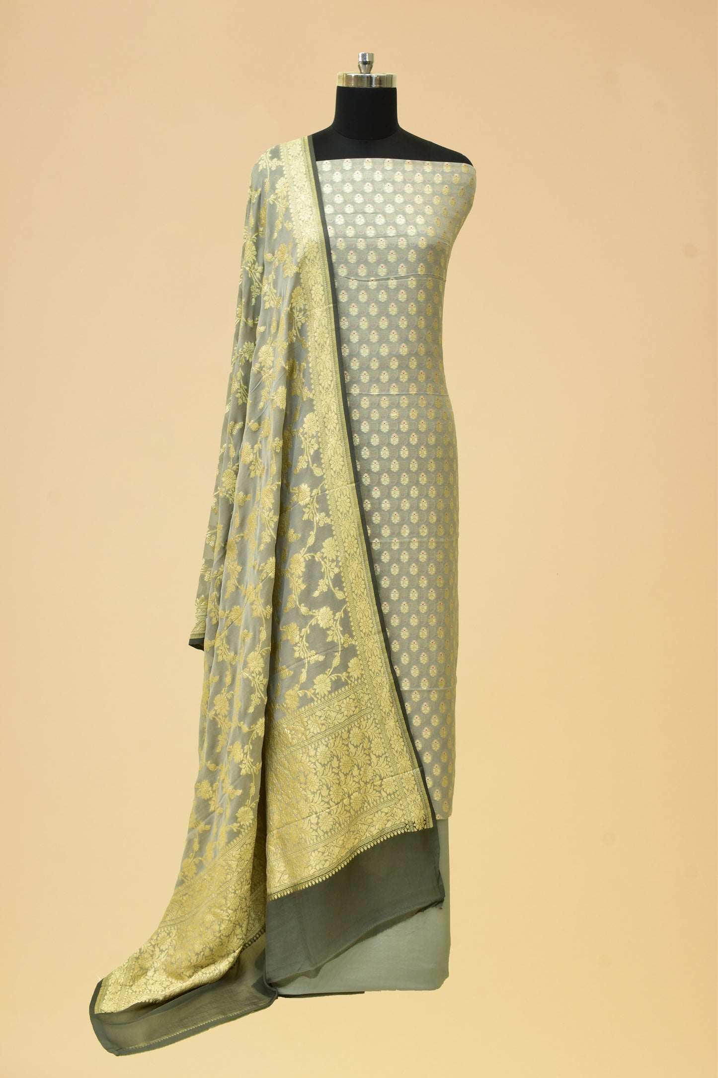 Handwoven Chiffon Silk Cutwork Suit
