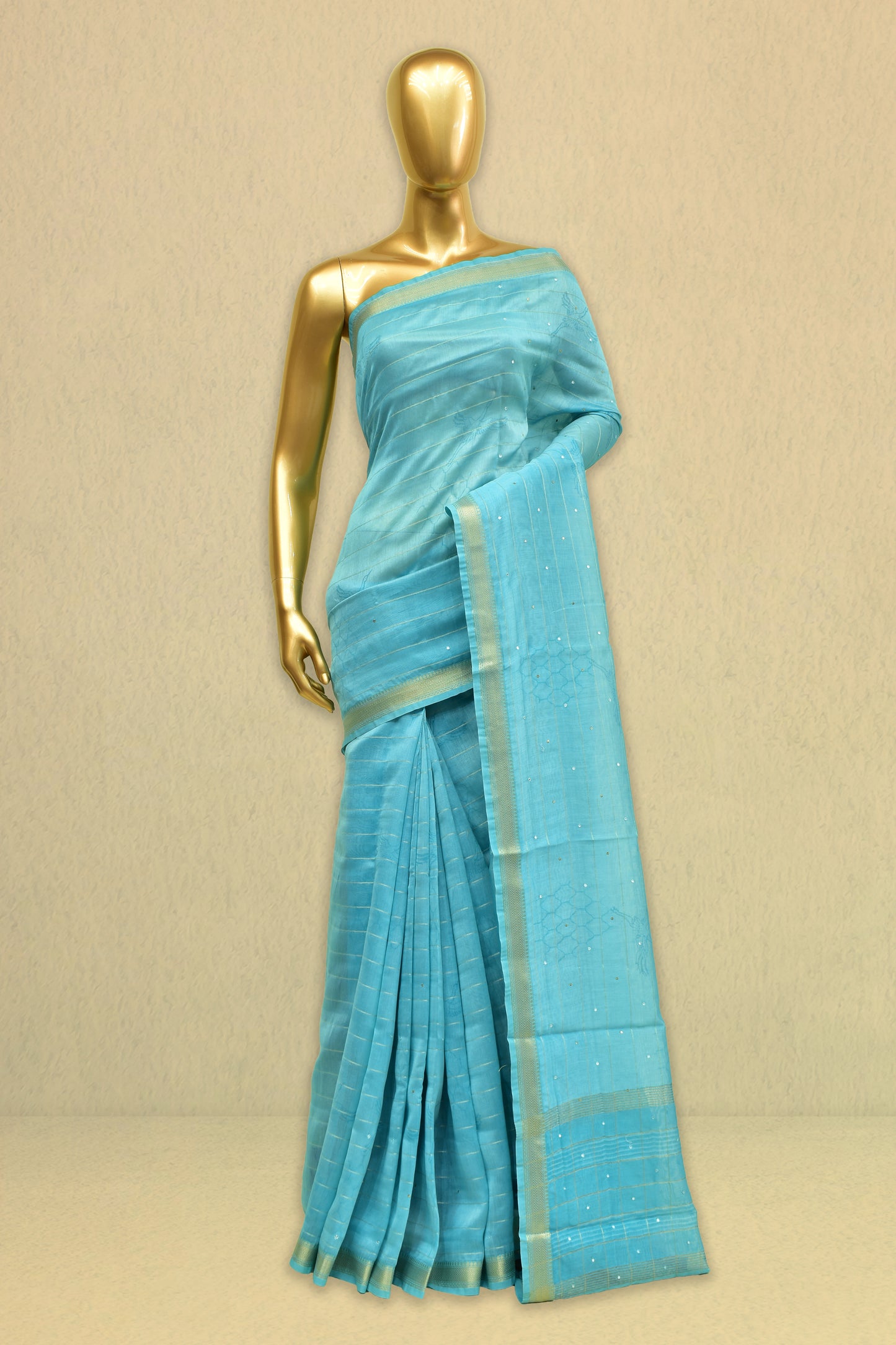 Cotton Printed  Embroidery Saree