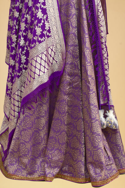 Banarasi Silk Emboss-Brocade Lehenga