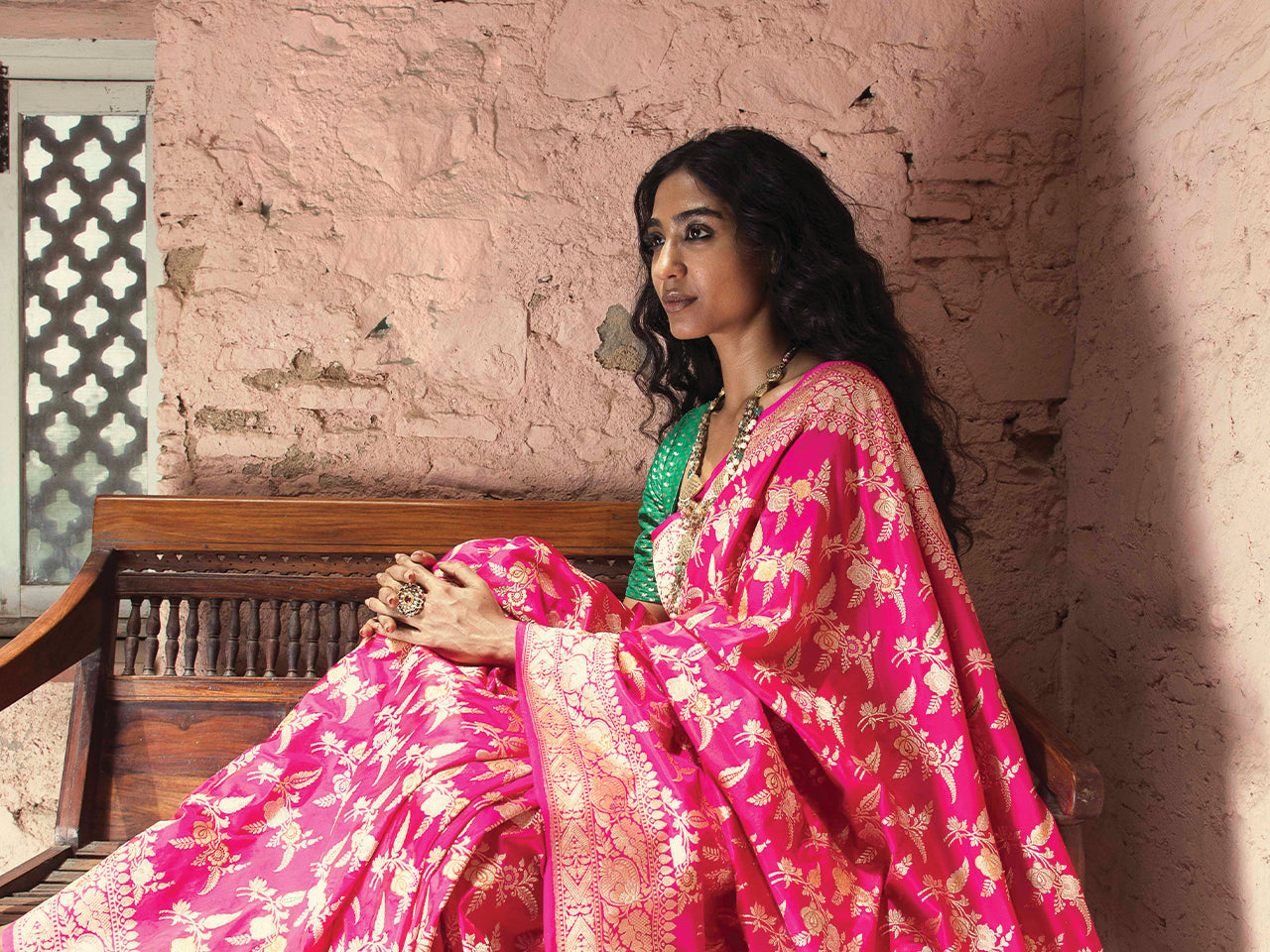 Maheshwari Silk Suits with Shantoon Bottom – Handicrafts Galleria