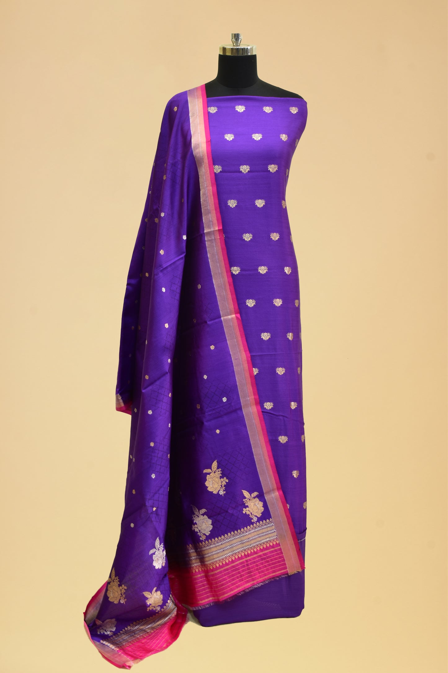 Silk Kadwa Booti Suit