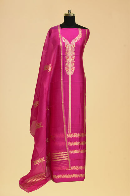 Handwoven Silk Kadwa Suit