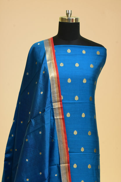 Handwoven Silk Kadwa Booti Suit