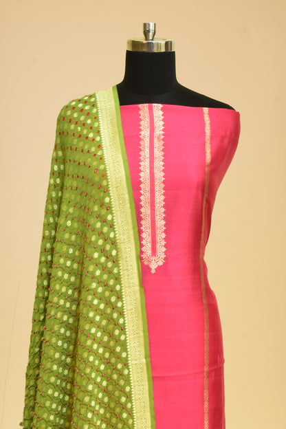 Handwoven Silk Kadwa Suit