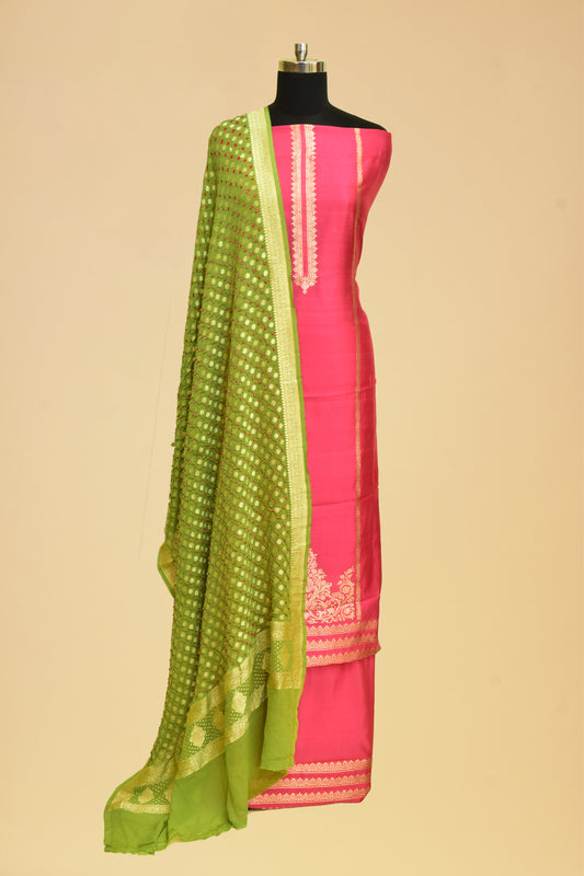 Handwoven Silk Kadwa Suit