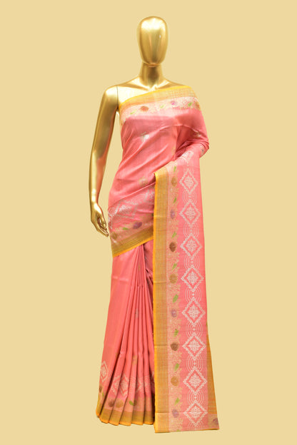 Handwoven Tusser Kadwa Saree