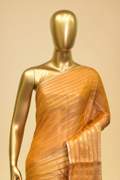 Handwoven Tissue Striped Saree