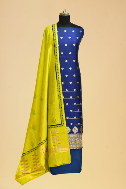 Handwoven Silk Kadwa Booti Suit