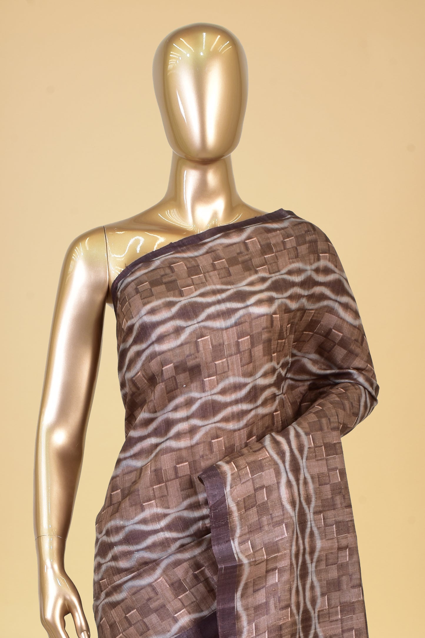 Tusser Plain Saree