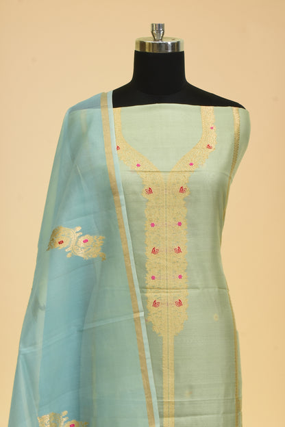 Handwoven Katan Silk Kadwa Suit