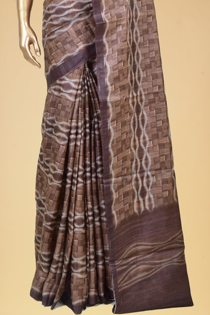 Tusser Plain Saree