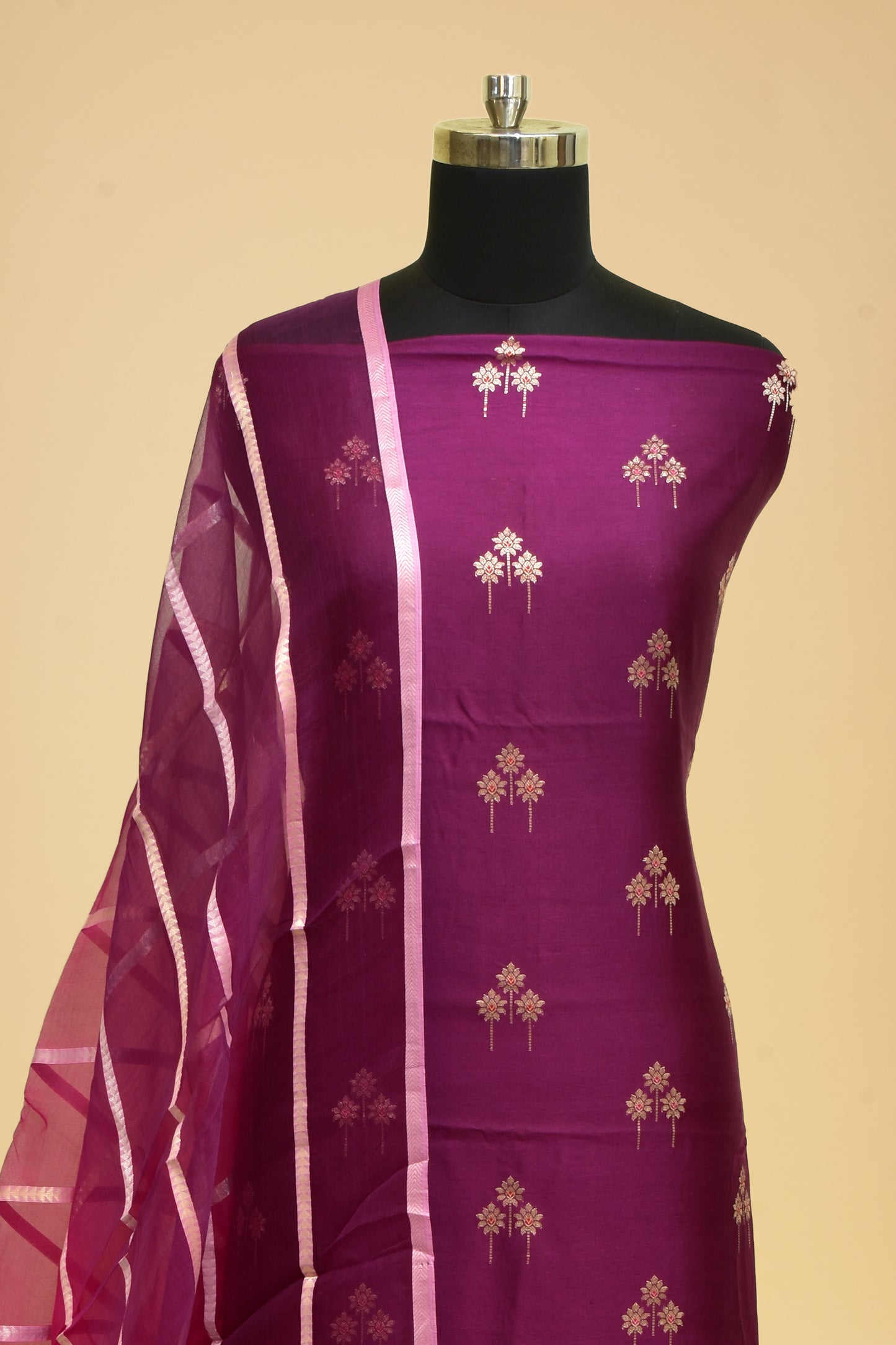 Silk Kadwa Booti Suit