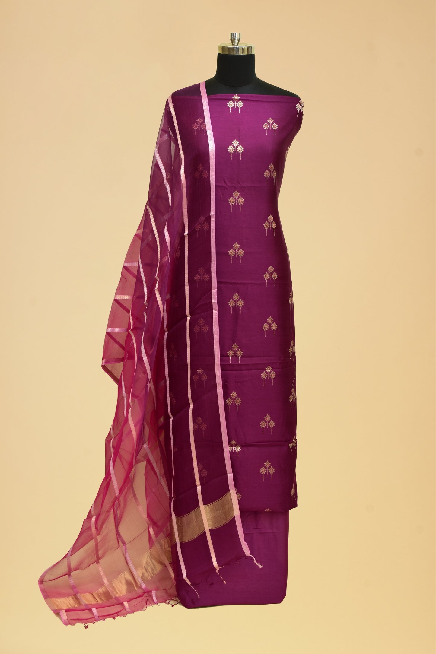 Silk Kadwa Booti Suit