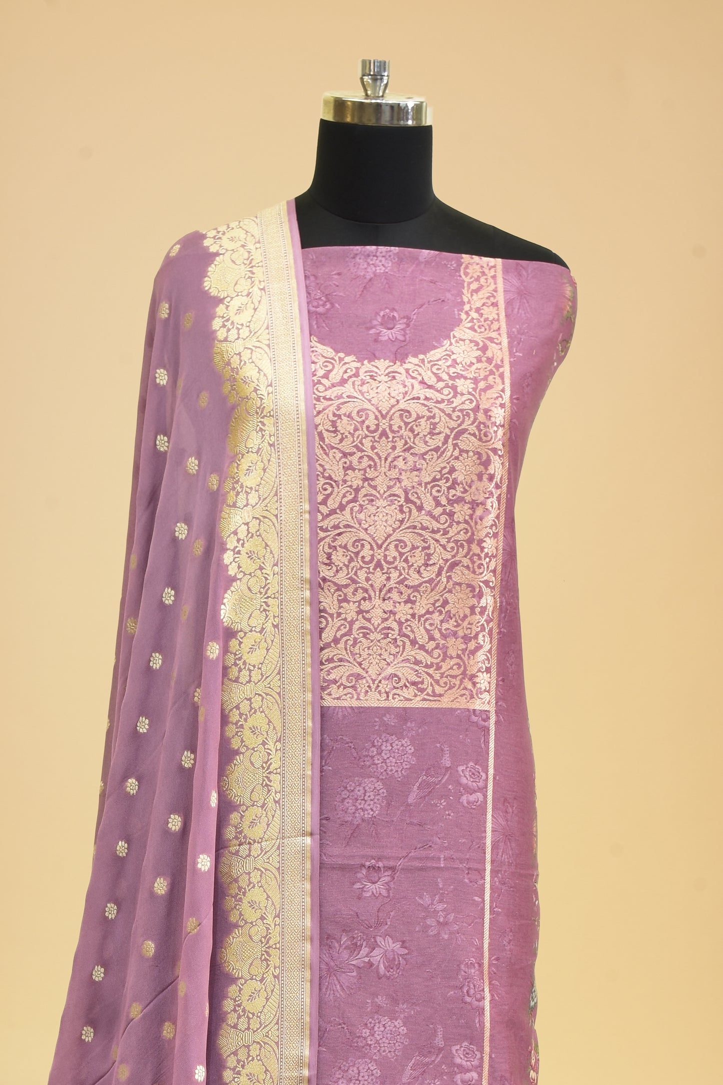 Handwoven Cotton Kadwa Suit