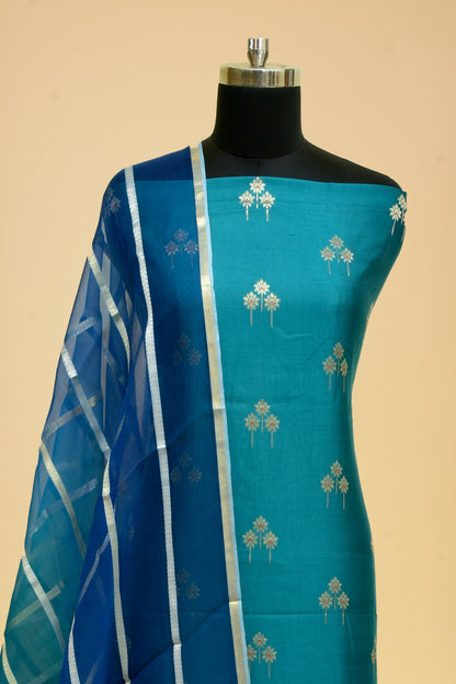 Handwoven Dupion Kadwa Suit