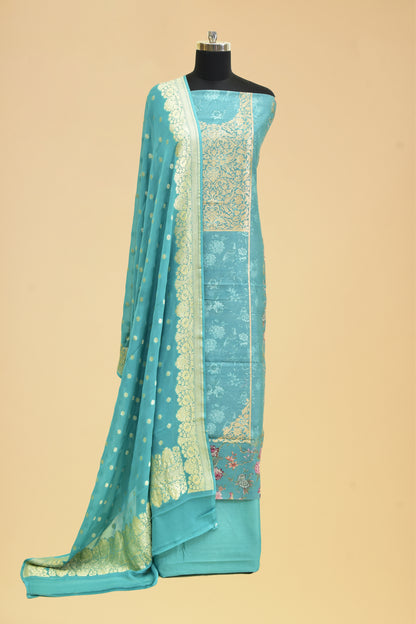 Handwoven Cotton Kadwa Suit