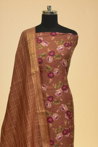 Handwoven Silk Printed Suit