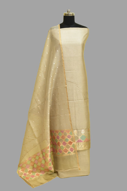 Handwoven Silk Kadwa Suit