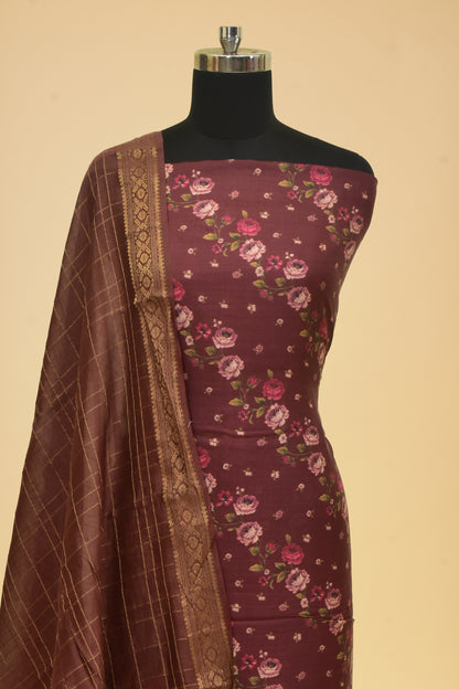 Handwoven Silk Printed Suit