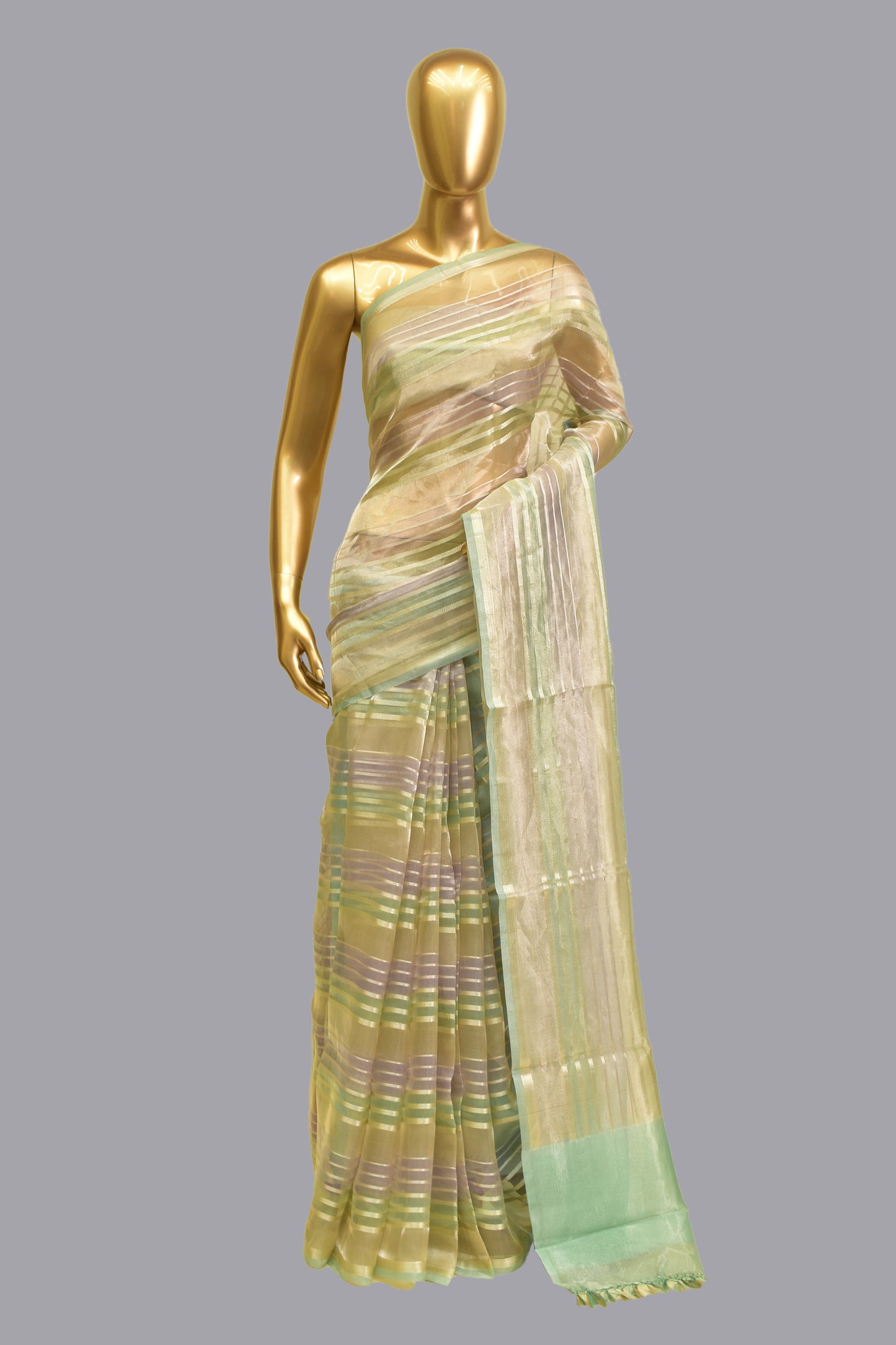 Handwoven Tissue Cutwork Saree