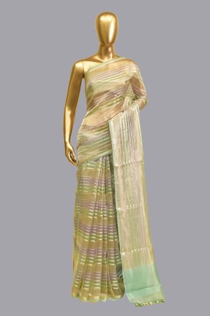 Handwoven Tissue Cutwork Saree