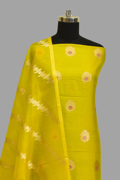 Handwoven Katan Silk Kadwa Suit