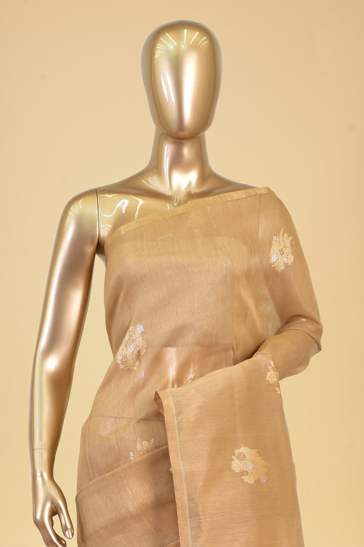 Tusser Plain Saree