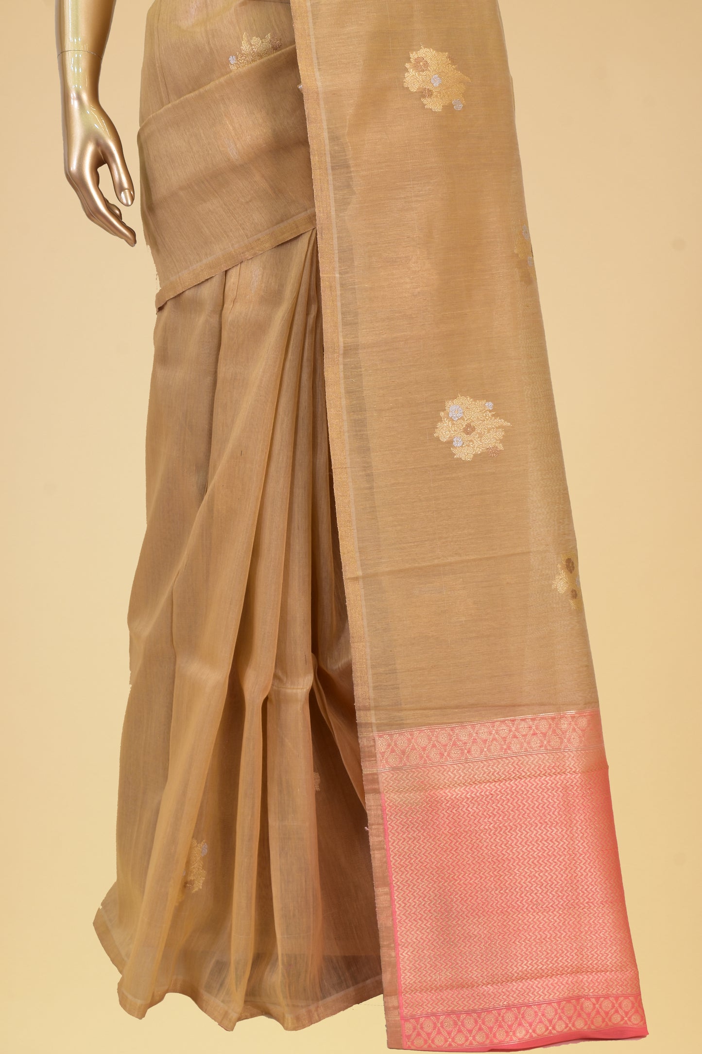 Tusser Plain Saree