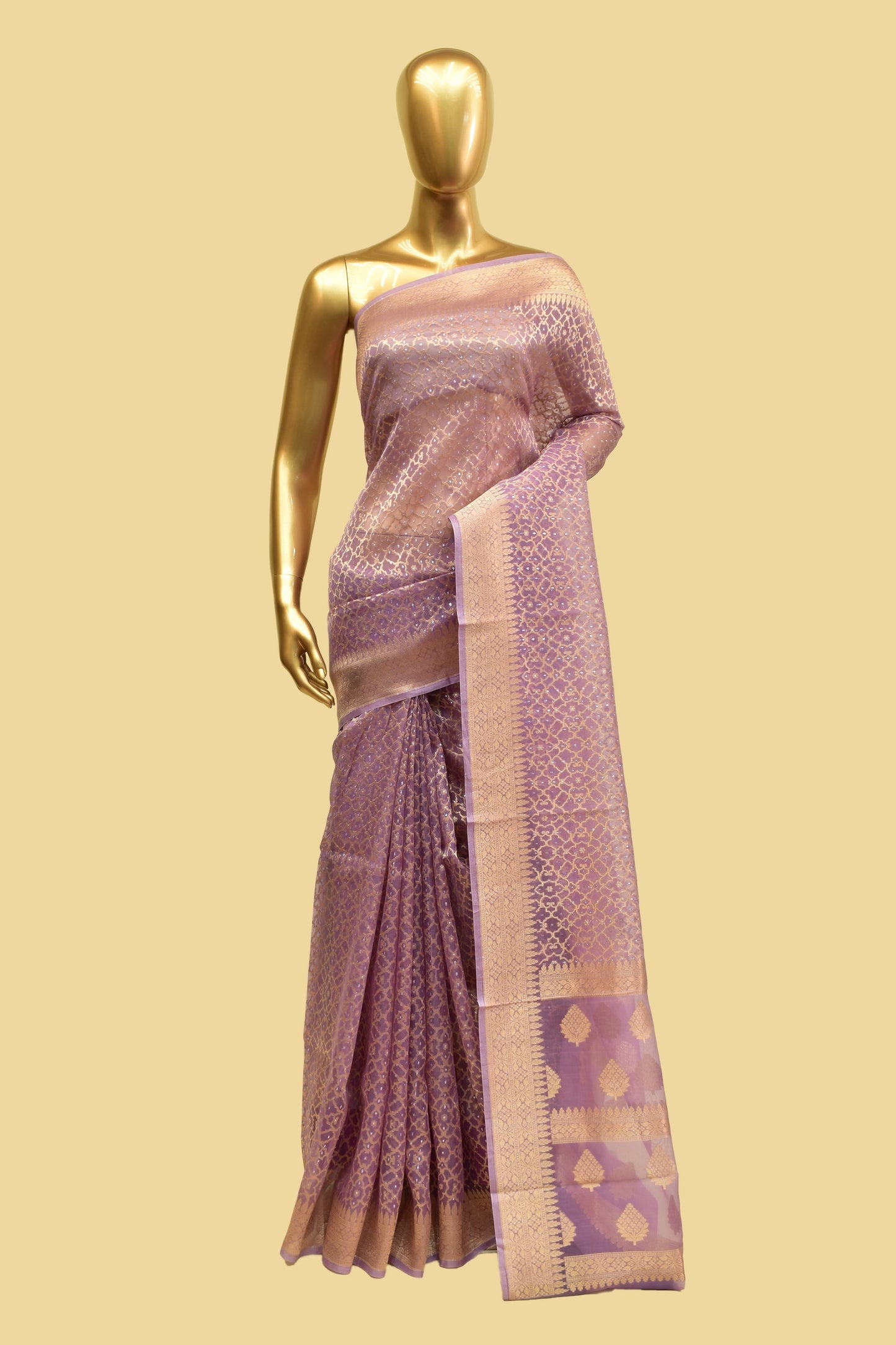 Kora Cutwork Saree